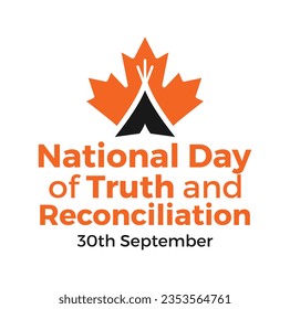 National Day of Truth and Reconciliation. 30th September. Orange Shirt Day logo design. Vector Illustration.