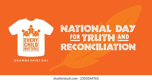 National Day of Truth and Reconciliation. 30th September. Orange Shirt Day logo design. Vector Illustration.
