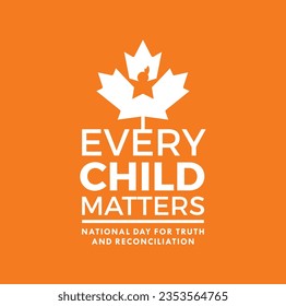 National Day of Truth and Reconciliation. 30th September. Orange Shirt Day logo design. Vector Illustration.