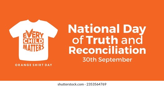 National Day of Truth and Reconciliation. 30th September. Orange Shirt Day logo design. Vector Illustration.