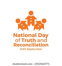 National Day of Truth and Reconciliation. 30th September. Orange Shirt Day logo design. Vector Illustration.