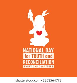 National Day of Truth and Reconciliation. 30th September. Orange Shirt Day logo design. Vector Illustration.