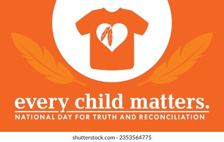 National Day of Truth and Reconciliation. 30th September. Orange Shirt Day logo design. Vector Illustration.