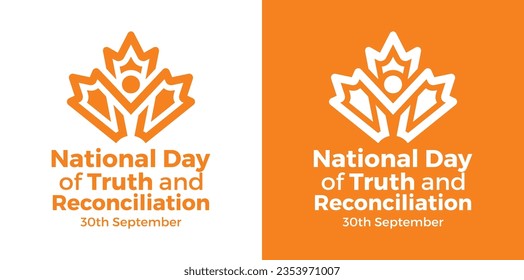 National Day of Truth and Reconciliation. 30th September. Orange Shirt Day logo design. Vector Illustration.