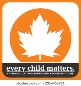 National Day of Truth and Reconciliation. 30th September. Every Child Matters. Vector Illustration.
