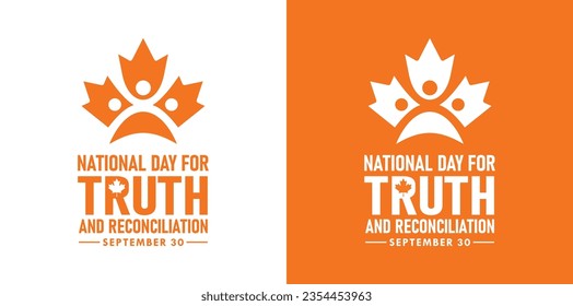 National Day of Truth and Reconciliation. 30th September. Orange Shirt Day logo design. Vector Illustration.