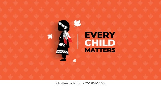 National Day of Truth and Reconciliation banner, Every Child Matters design concept, September 30. Vector Illustration