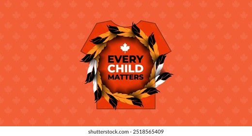 National Day of Truth and Reconciliation banner, Every Child Matters design concept, September 30. Vector Illustration