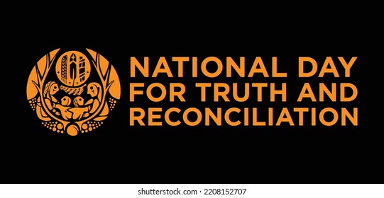 National Day for Truth and Reconciliation Canada. The Survivor's Flag. Every Child Matters. Orange Shirt Day.  30th September. Vector.