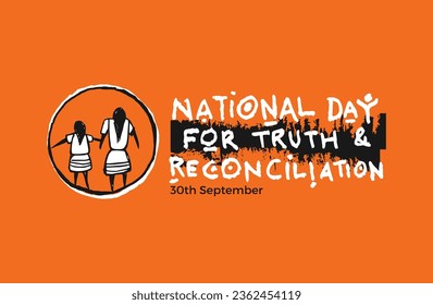 National Day for Truth and Reconciliation. Every Child Matters. Orange T-Shirt Day. 30th September. Vector Illustration.