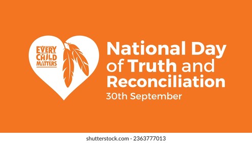 National Day for Truth and Reconciliation. Every Child Matters. Orange T-Shirt Day. 30th September. Vector Illustration.