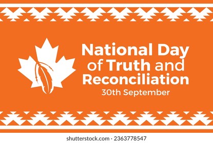 National Day for Truth and Reconciliation. Every Child Matters. Orange T-Shirt Day. 30th September. Vector Illustration.