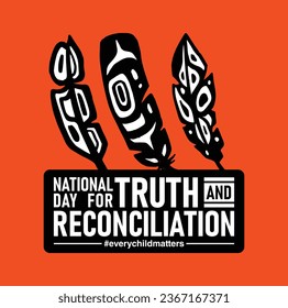 National Day for Truth and Reconciliation. Every Child Matters. Orange T-Shirt Day. 30th September. Vector Illustration.