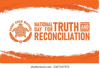 National Day for Truth and Reconciliation. Every Child Matters. Orange T-Shirt Day. 30th September. Vector Illustration.