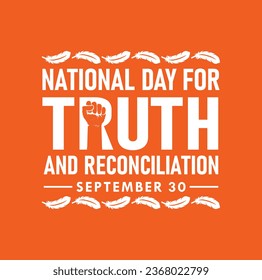 National Day for Truth and Reconciliation. Every Child Matters. Orange T-Shirt Day. 30th September. Vector Illustration.