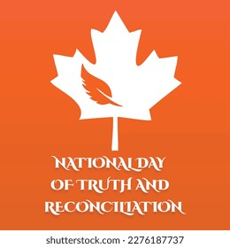 National day of truth and reconciliation modern creative banner, design concept, social media post with white text on an orange background. Vector illustration