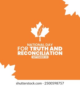 National day for truth and reconciliation, Orange shirt day, Every Child Matters, September 30,  social media post, poster, card greeting, event, website, banner concept, vector illustration, Canada.