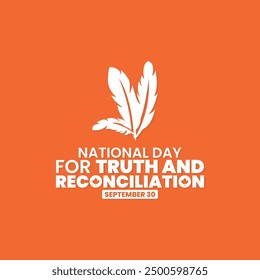 National day for truth and reconciliation, Orange shirt day, Every Child Matters, September 30,  social media post, poster, card greeting, event, website, banner concept, vector illustration, Canada.