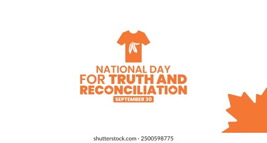 National day for truth and reconciliation, Orange shirt day, Every Child Matters, September 30,  social media post, poster, card greeting, event, website, banner concept, vector illustration, Canada.