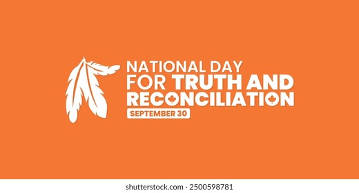 National day for truth and reconciliation, Orange shirt day, Every Child Matters, September 30,  social media post, poster, card greeting, event, website, banner concept, vector illustration, Canada.