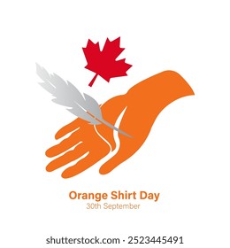 National day for truth and reconciliation, Orange Shirt Day. Every Child Matters, September 30, social media post, poster, card greeting, event, website, banner concept, vector illustration, Canada.