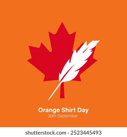 National day for truth and reconciliation, Orange Shirt Day. Every Child Matters, September 30, social media post, poster, card greeting, event, website, banner concept, vector illustration, Canada.