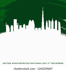 National Day of United Arab Emirates. Skyline of UAE. Vector Illustration. Eps 10.