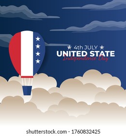 National Day of United States (America: Fourth of July or July 4th). Celebrated annually on July 4 in America. vector illustration