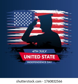National Day of United States (America: Fourth of July or July 4th). Celebrated annually on July 4 in America. vector illustration