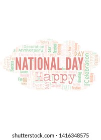 National Day Word Cloud. Wordcloud Made With Text.