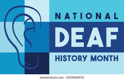 In: National Deaf History Month Design. Gefeiert von März bis April in den Vereinigten Staaten. Auszeichnung von Gehörlosen und Schwerhörigen