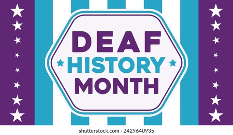 In: National Deaf History Month Design. Gefeiert von März bis April in den Vereinigten Staaten. Auszeichnung von Gehörlosen und Schwerhörigen