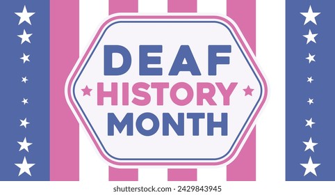 In: National Deaf History Month Design. Gefeiert von März bis April in den Vereinigten Staaten. Auszeichnung von Gehörlosen und Schwerhörigen