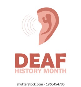 National Deaf History Month ,Vector Illustration.