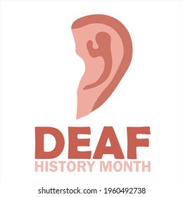 National Deaf History Month ,Vector Illustration.