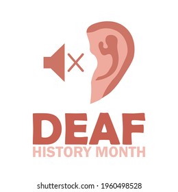 National Deaf History Month ,Vector Illustration.