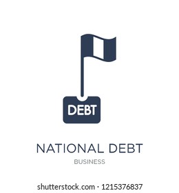 National debt icon. Trendy flat vector National debt icon on white background from Business collection, vector illustration can be use for web and mobile, eps10