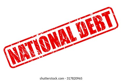NATIONAL DEBT red stamp text on white