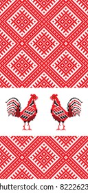 National decorative ornaments embroidery with rooster