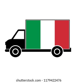 National Delivery Truck with Flag of Italy