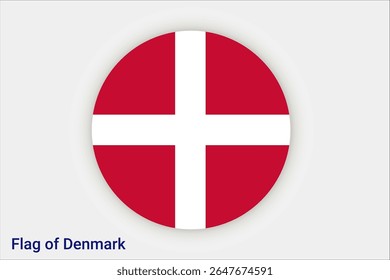 Bandeira nacional da Dinamarca. Bandeira alta da Dinamarca. Europa. Ilustração em 3D.