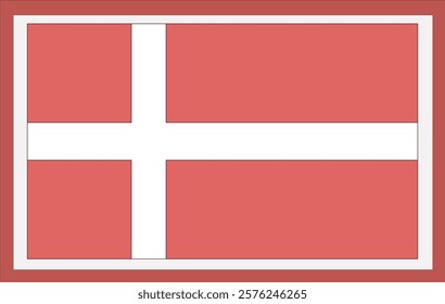 National Denmark flag, official colors and proportion correctly. National Denmark flag. Vector illustration. Denmark flag vector icon, simple, flat design for web or mobile app.