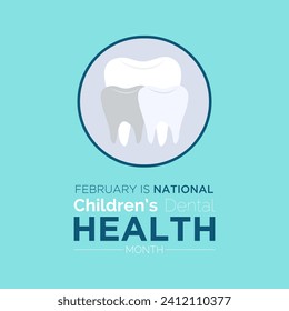 National Children’s Dental Health Month observed every year in month of february. Vector health banner, flyer, poster and social medial template design.