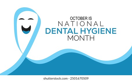 National Dental Hygiene month is observed every year on October.Holiday concept background, placard, banner design template Vector illustration background design.