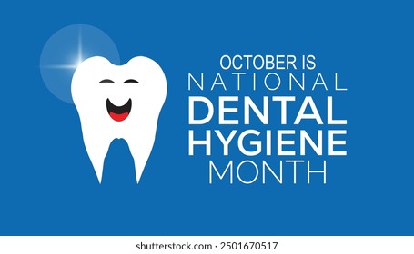 National Dental Hygiene month is observed every year on October.Holiday concept background, placard, banner design template Vector illustration background design.