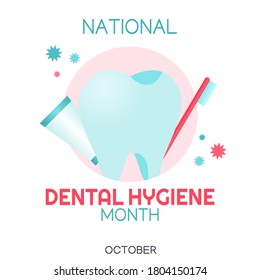 national dental hygiene month vector illustration