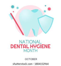 national dental hygiene month vector illustration