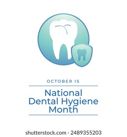 National Dental Hygiene Month vector design template good for celebration usage. Dental Hygiene design. flat design. eps 10.