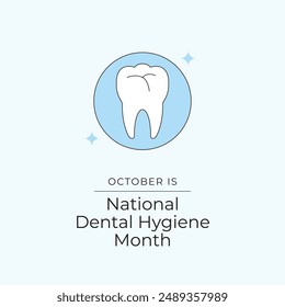 National Dental Hygiene Month vector design template good for celebration usage. Dental Hygiene design. Continuous line. eps 10.