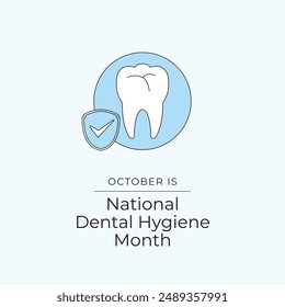 National Dental Hygiene Month vector design template good for celebration usage. Dental Hygiene design. Continuous line. eps 10.